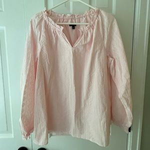 Talbots pink eyelet blouse